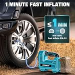LIVOWALNY Gonflateur de pneus sans fil Air Compresseur compatible avec Makita 18V Batterie, 160PSI Portable Air Pompe avec jauge de pression numérique pour motos automobiles (outil seulement)