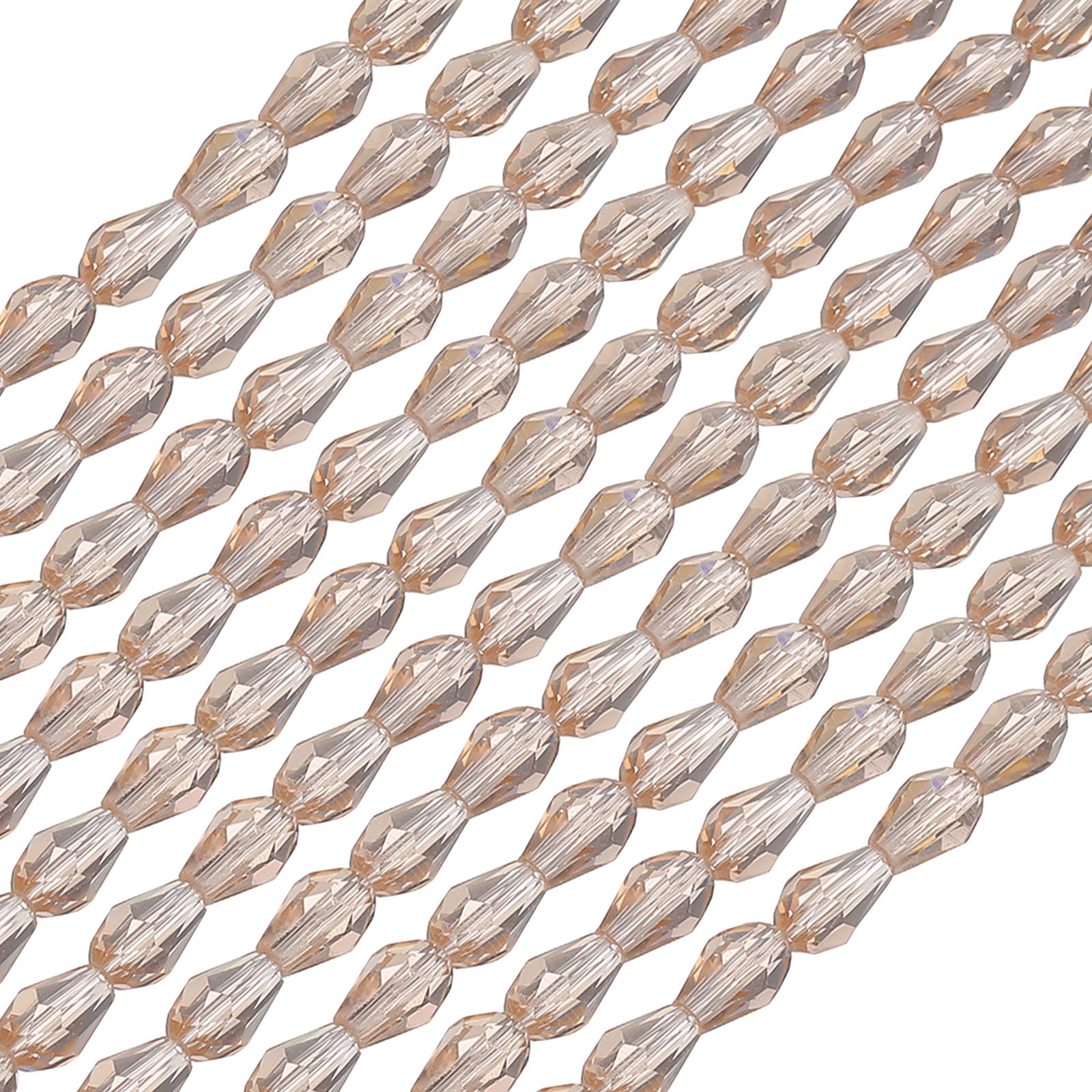 PATIKIL Teardrop Faceted Beads, 650 Pcs Silver Champagne Bicone Birthstone Bead Glass Crystal Assortments Vertical Hole Shape for DIY Crafting Bracelet Necklace Jewelry Making, 4x6mm โ image 1