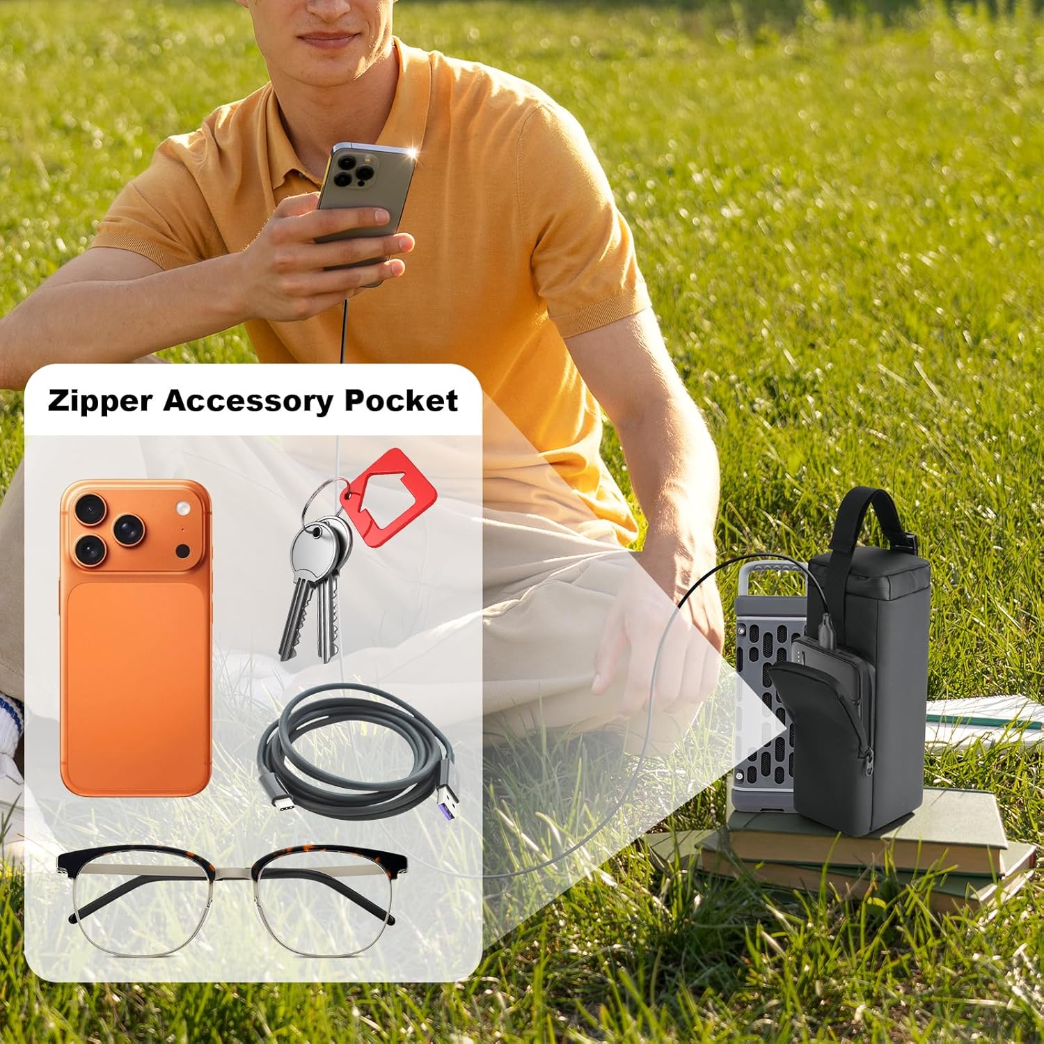 TXEsign Travel Carrying Bag for Turtlebox Ranger Outdoor Portable Speaker, Carrying Protective Case with Detachable Handle &Zipper Pocket Speaker Storage Sleeve Pouch - Image 5