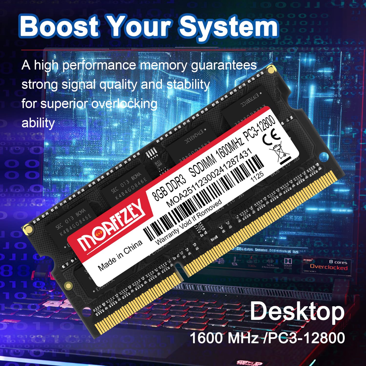 DDR3 RAM 1600 MHz 16 GB (2 x 8 GB) 1,35 V CL11 DDR3L (PC3-12800 SODIMM, memoria del computer, moduli di memoria RAM per notebook (RAM 16 GB (2 x 8 GB))