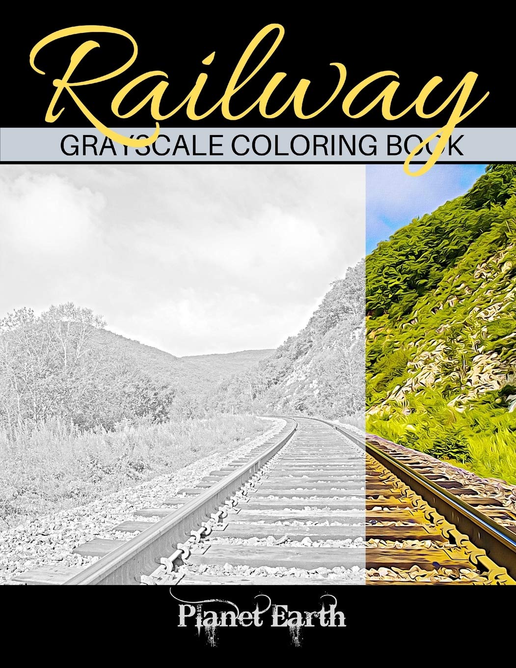 Livre de coloriage ferroviaire pour adulte pour se détendre le soir au coin du feu