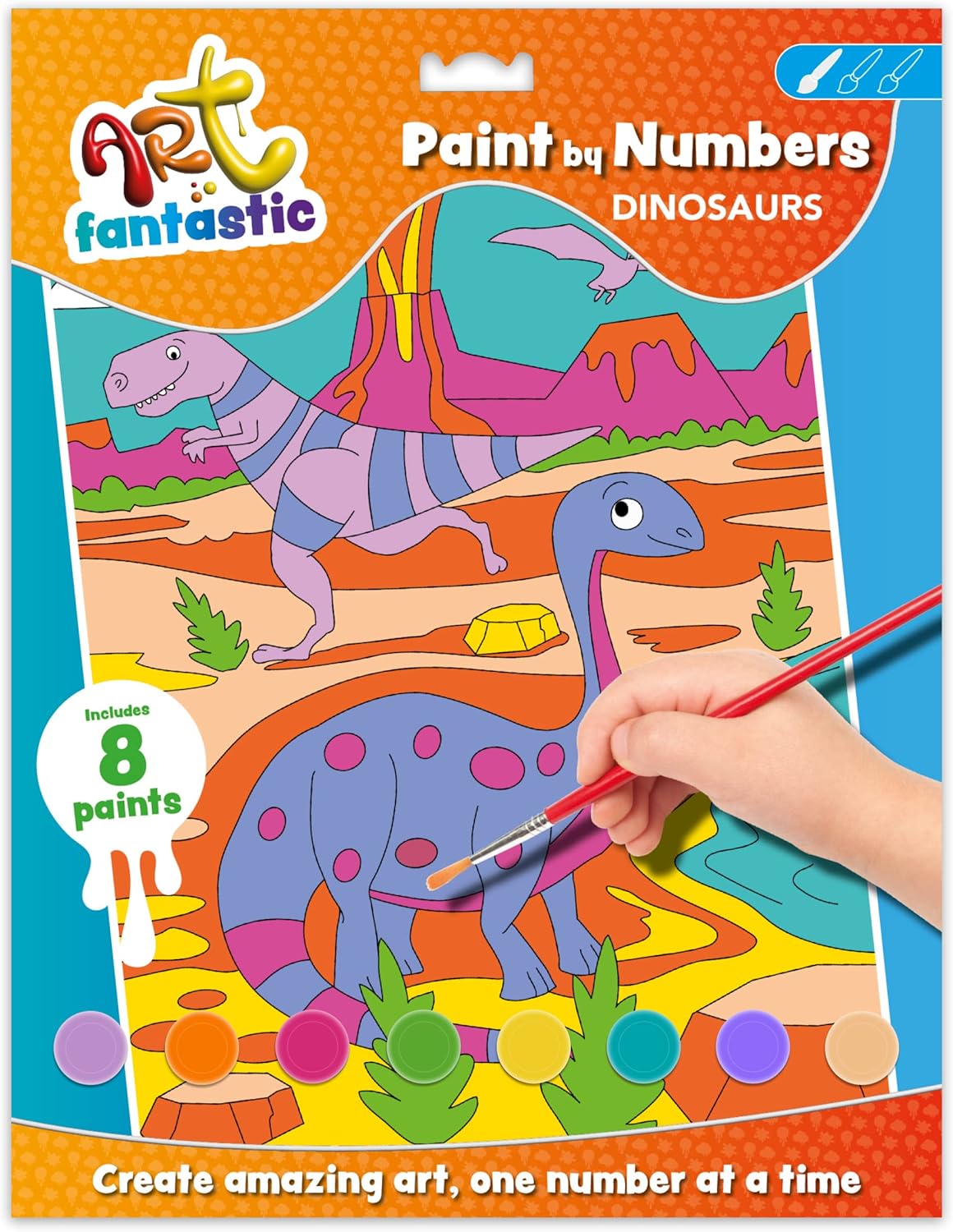 Curious Universe Art Fantastic Dinosaur Paint by Numbers for Children