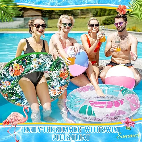 Miniatura 4 de Libima 4 flotadores inflables de piscina, flotadores de piscina, anillos de piscina, tubos de piscina, dona, fruta, hawaiano, neumáticos interiores,