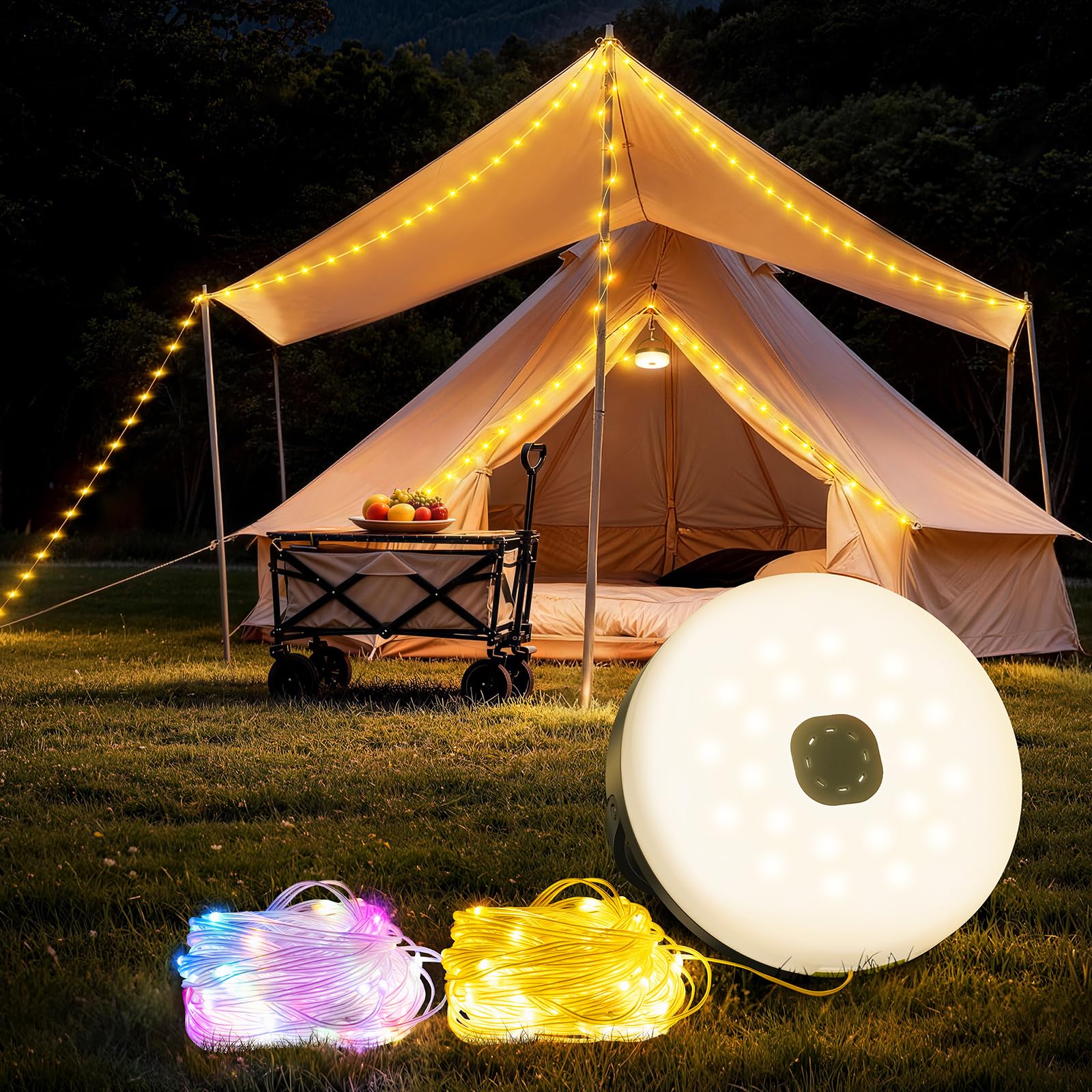 gadgets zelten FOMYHEARD Camping Lichterkette Aufrollbar 10M, 3 in 1 LED Camping uploadkit color:Violet/Coral (120) Bettwanzen im Haus loswerden