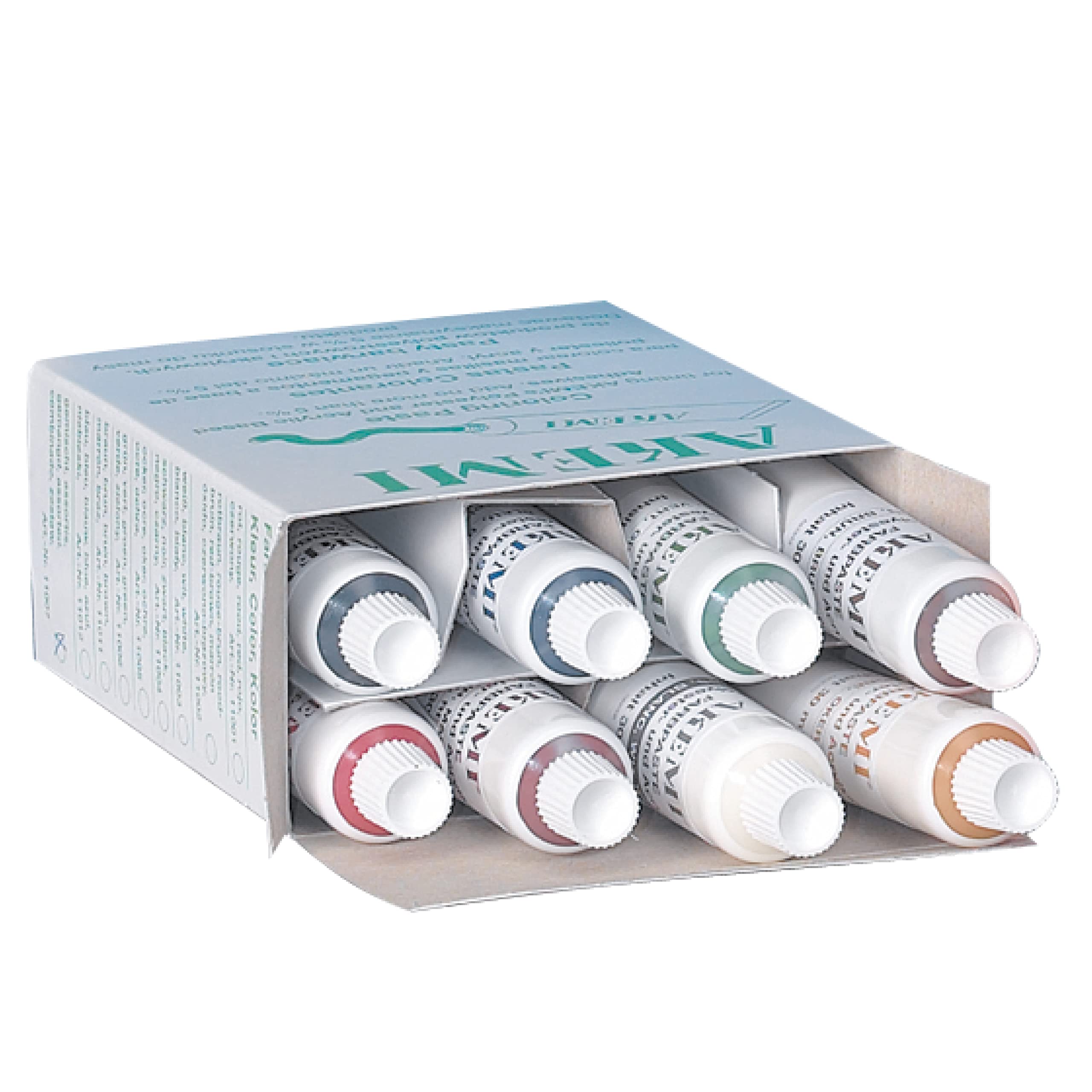 Farbpasten-Set 8 x 30 ml UV-beständig Flüssigkonzentrat für Epoxidharz, Polyester- & PU-Kleber, Marmorkitt