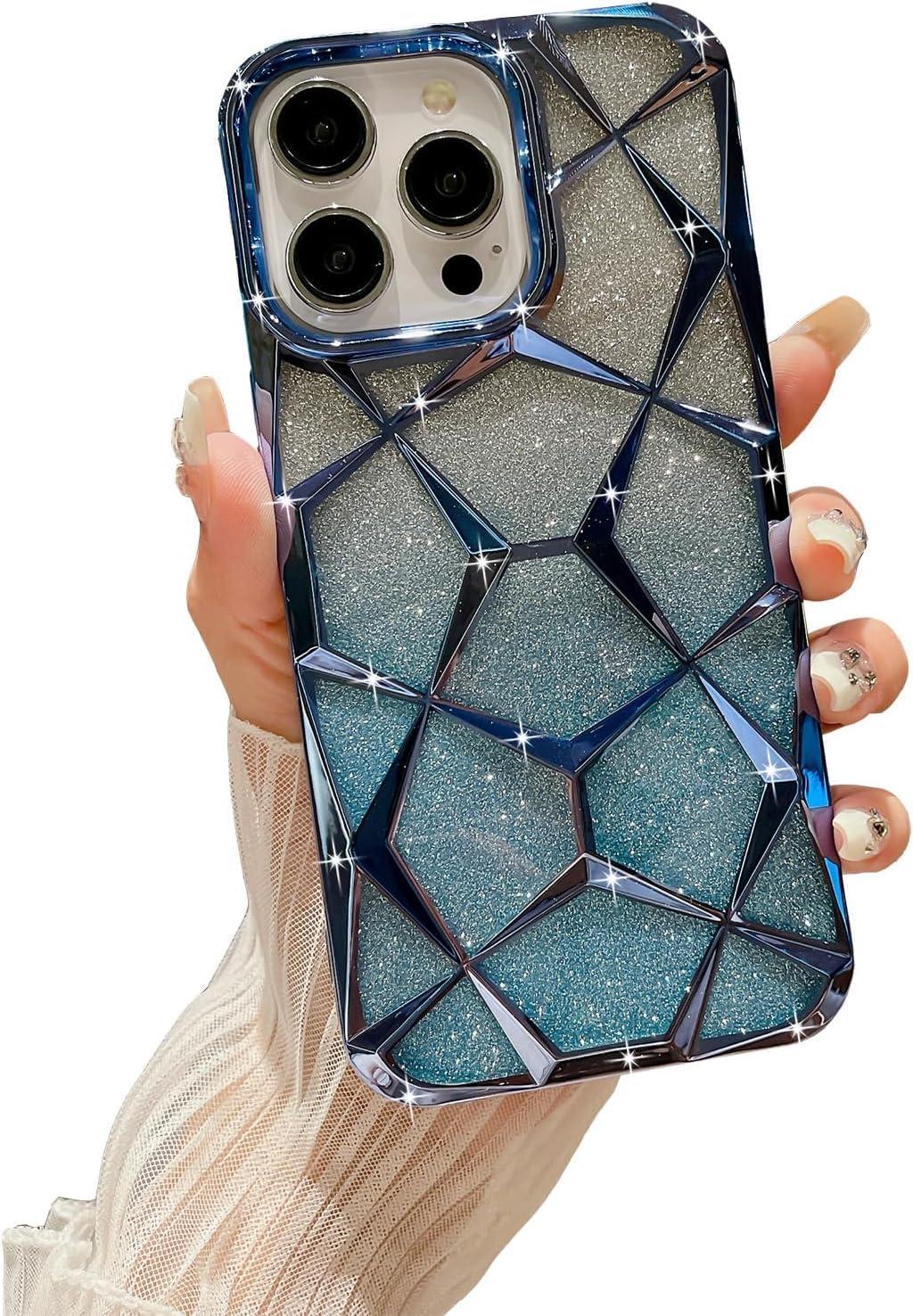 Vonzee Compatible With Iphone 15 Pro Max Gradient Glitter Case