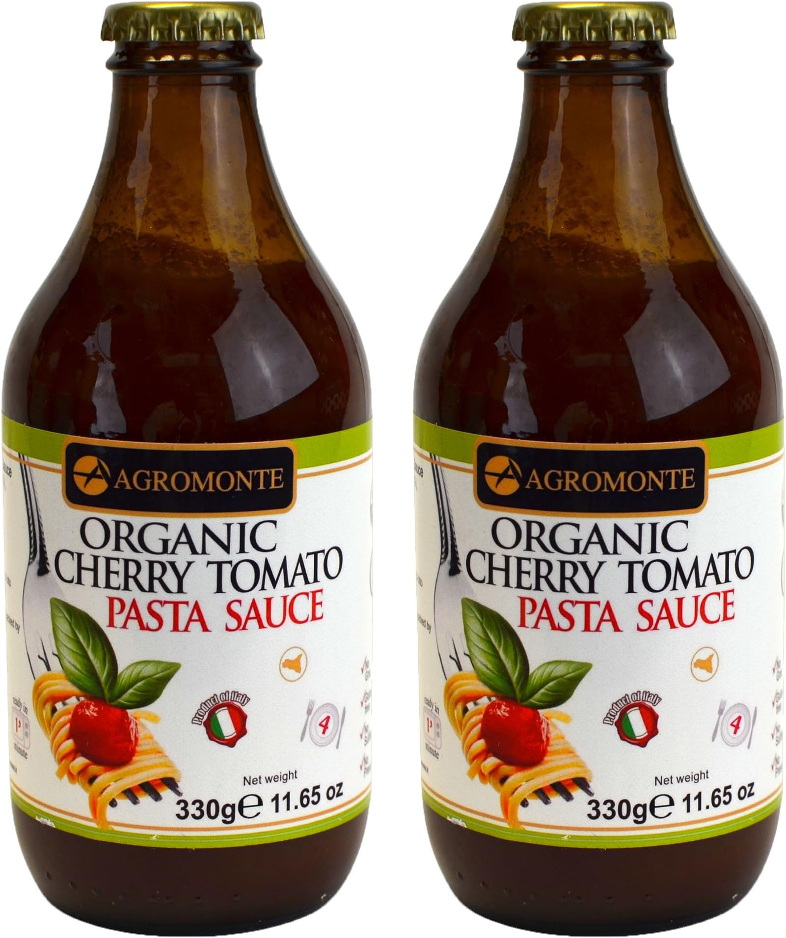 Agromonte Authentic Italian Organic Pasta Sauce Certified Kosher 11.65 oz 2 pack