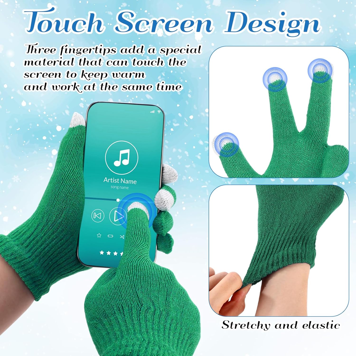 Kenning 56 Pcs Winter Beanies and Gloves Combo Kit Include 28 Pair Winter Gloves 28 Pcs Knitted Beanies Unisex Hats for Adult