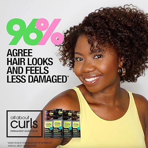 Miniatura 2 de All About Curls Permanent Hair Color Dye For Curly Hair 100% Gray Coverage Nourished & Radiant Curls Vibrant Shine & Color