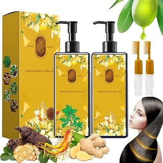 Nourishing Plant-Based Hair Color,Single Agent Floral Dye,Plant Based Hair Dye,Long-Lasting & Natural Hair Color Shampoo for Gray Coverage,Softens and Adds Shine for Men & Women (Black+Dark Brown)