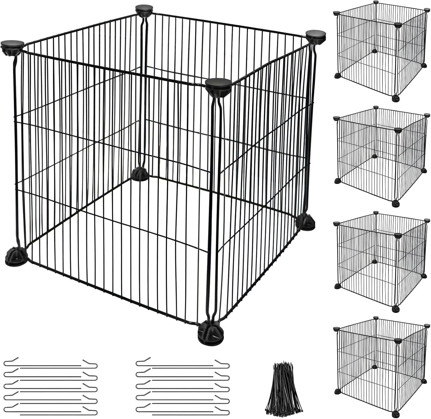 20 Piece Metal Plant Protector, DIY Metal Plant Protection Cages to Keep Animals Out, for the Garden Protection of Flowers, Saplings, Fruits Vegetables, Black