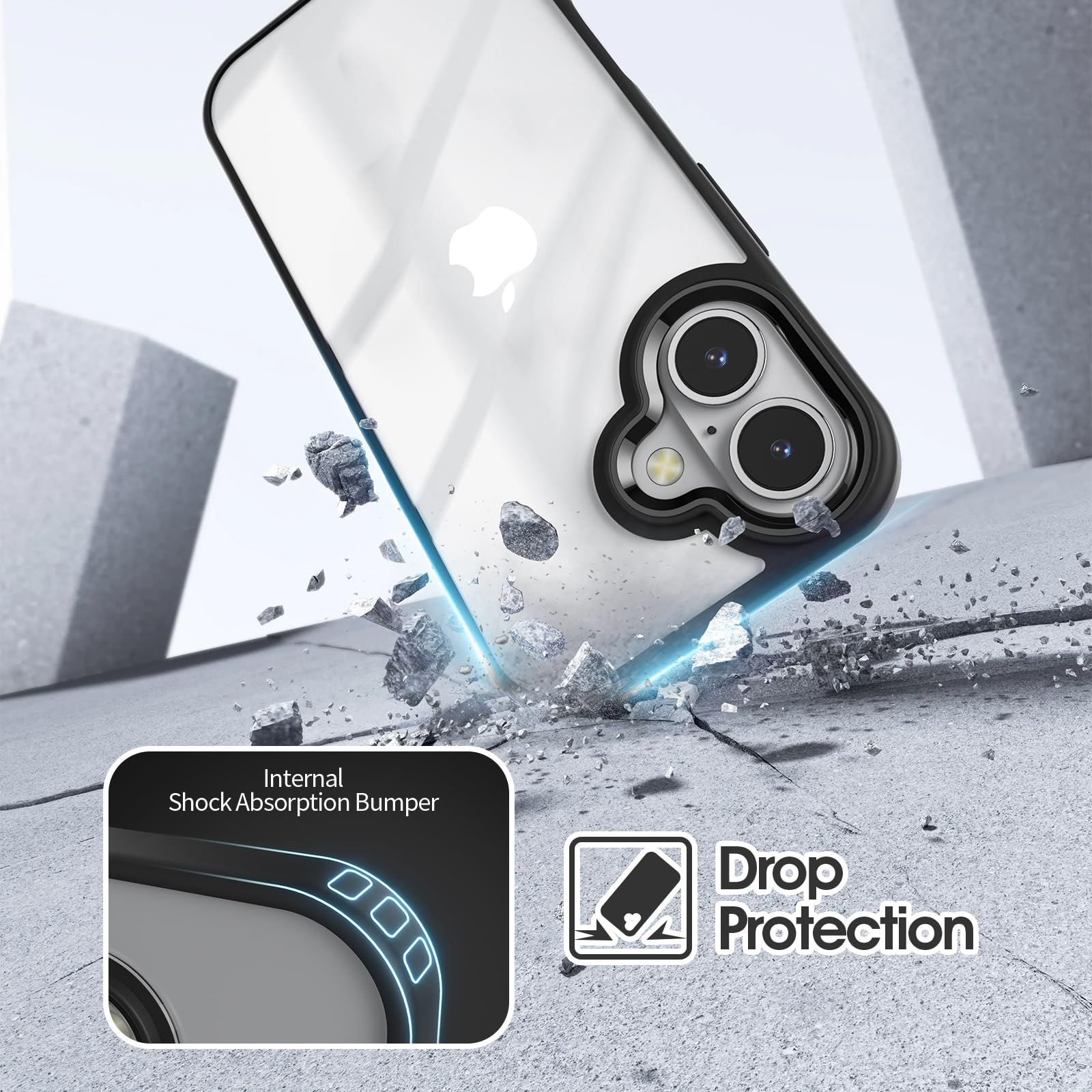 Amazon.com: Gatita for iPhone 16 Case Clear Black, Men' Clear Back