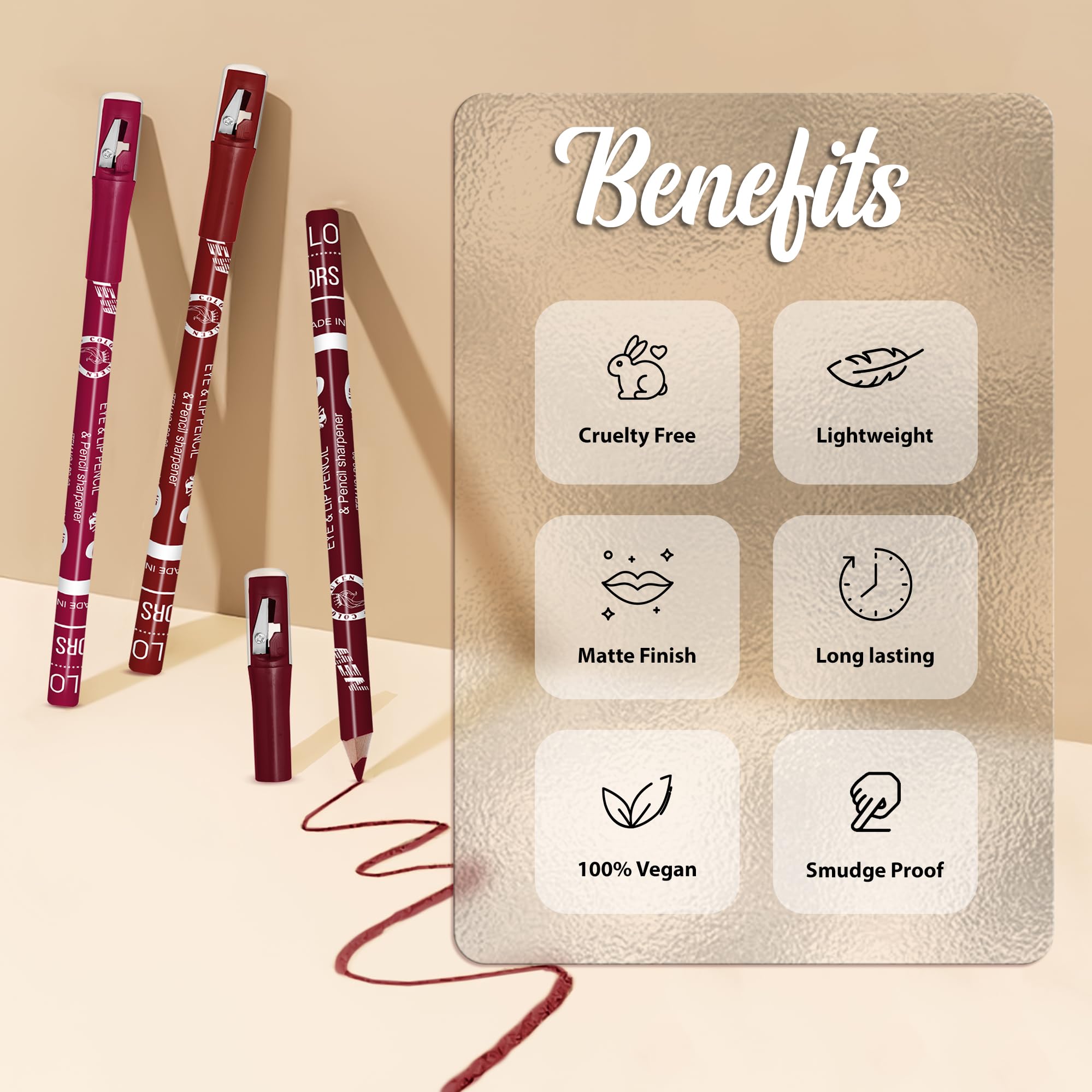 COLORS QUEEN Lip Liner Pack of 2 Combo 4 (Matte) - Image 2 thumbnail