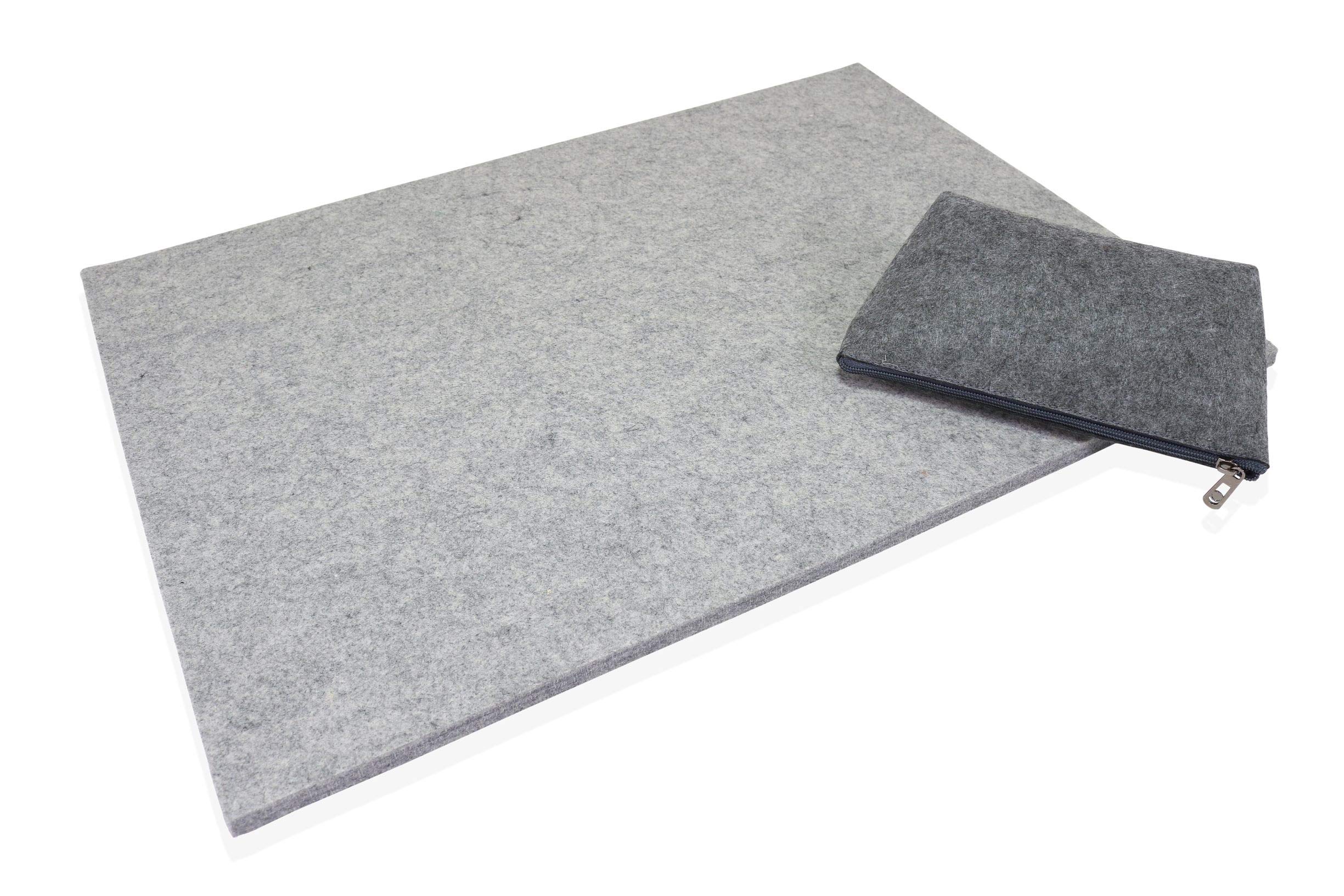 Wecker Wool Pressing Mat 17” x 24” Wool Ironing Mat for Quilters - 100% Heat Absorbent New Zealand Felt Pad for Quilting, Sewing - Complete with Felt Storage Pouch for Quilting Tools