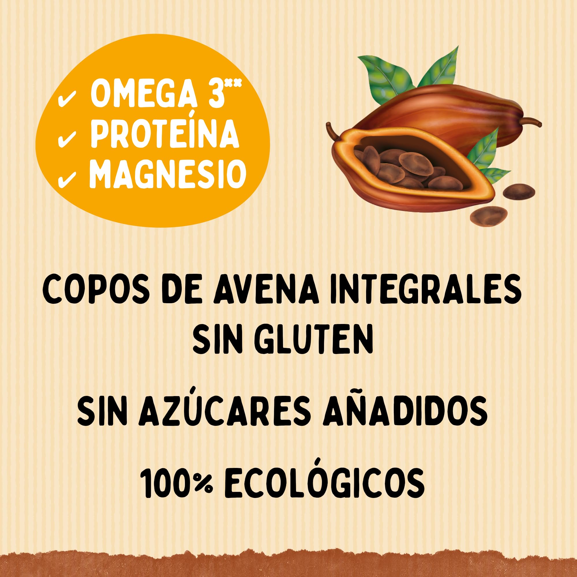 EL GRANERO INTEGRAL - Super Porridge Bio de Cacao Sin Gluten – Desayuno Ecológico, Vegano y Nutritivo – Alto en Fibra, Omega 3, Proteína y Magnesio – 350 g