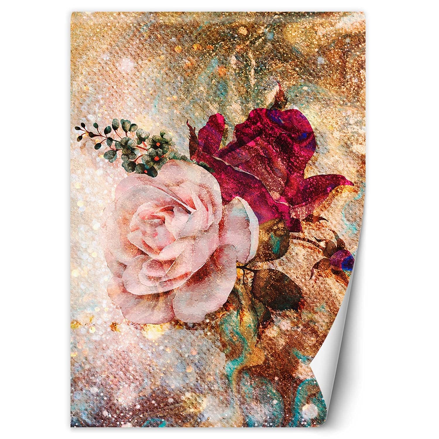Feeby Papier Peint Intisse Plantes Fleurs Roses 150x210 cm rose Décoration Murale Tableaux Poster Muraux Chambre Enfant Salon Salle Cuisine Coucherr Abstrait Nature