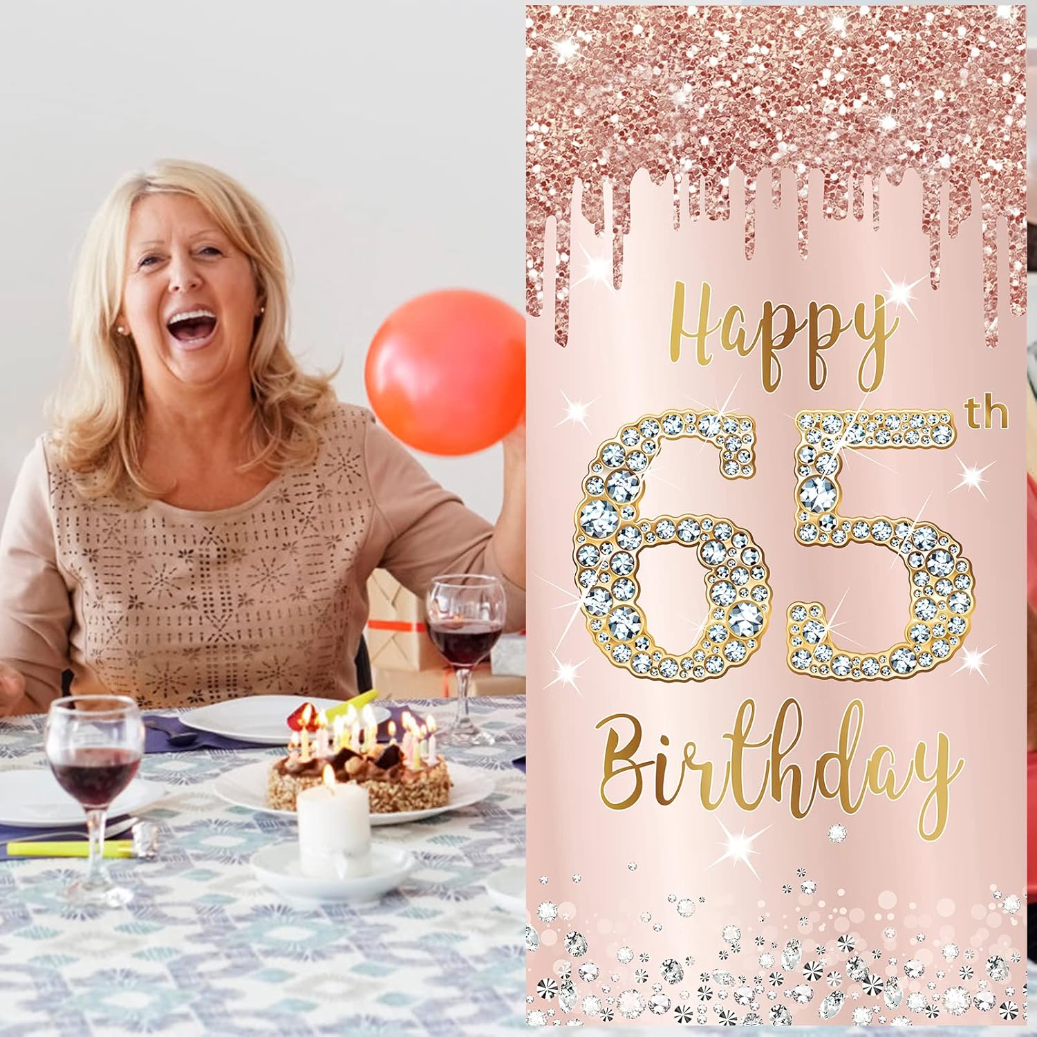 Decoración de 65 cumpleaños para mujer, decoración de 65 años de edad ...