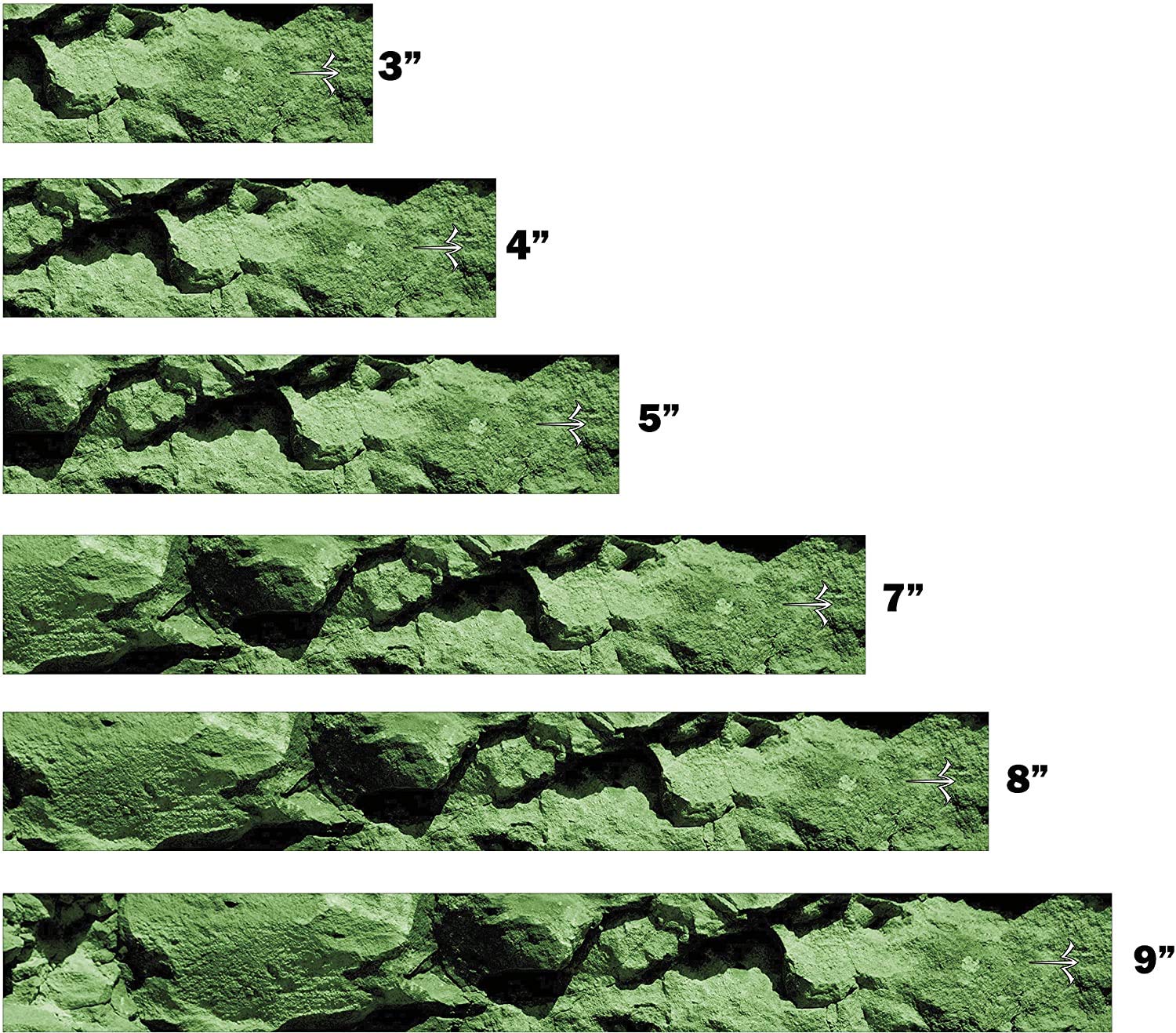White Water Archery Laminated Green Rock Stone Arrow Wraps 15 Pc Pack Choose Length Width (3, 1.4)
