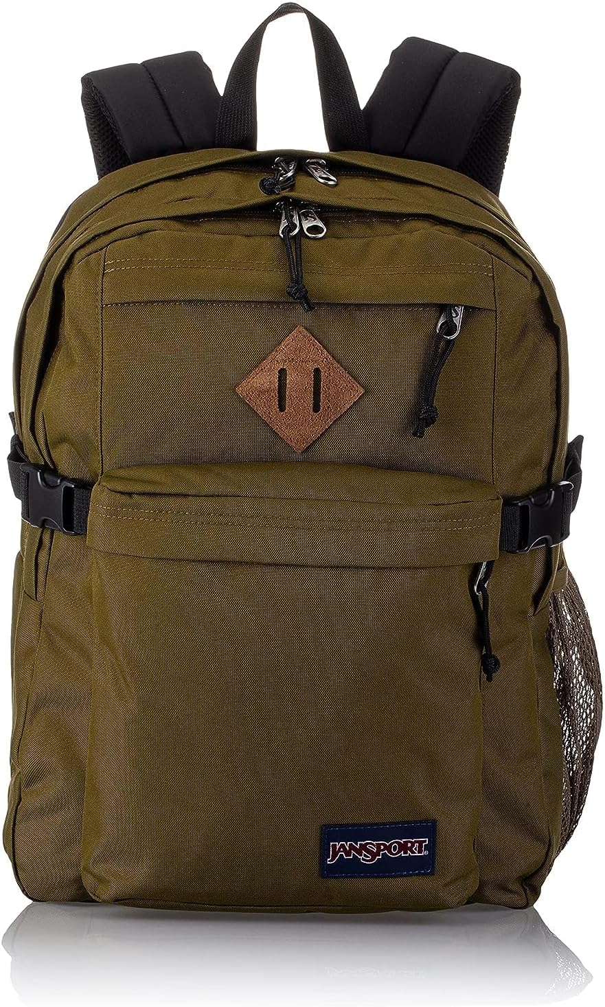 Main Campus Backpack - Travel or Work backpack w 15-Inch Laptop Sleeve and Dual Water Bottle Pockets, Army Green