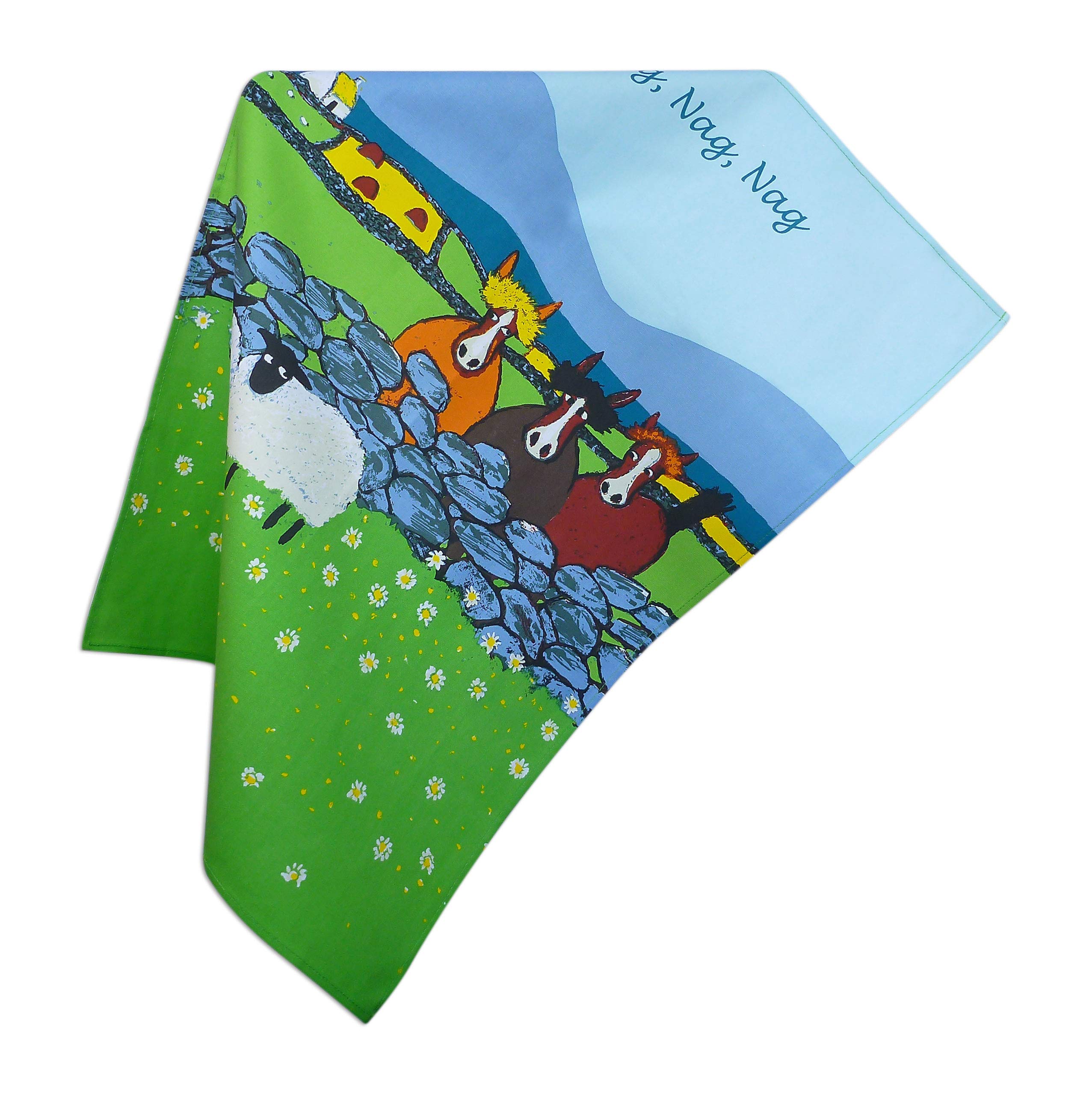 Leslie Gerry Multicolor Nag Nag Nag Cotton Tea Towel By Thomas Joseph