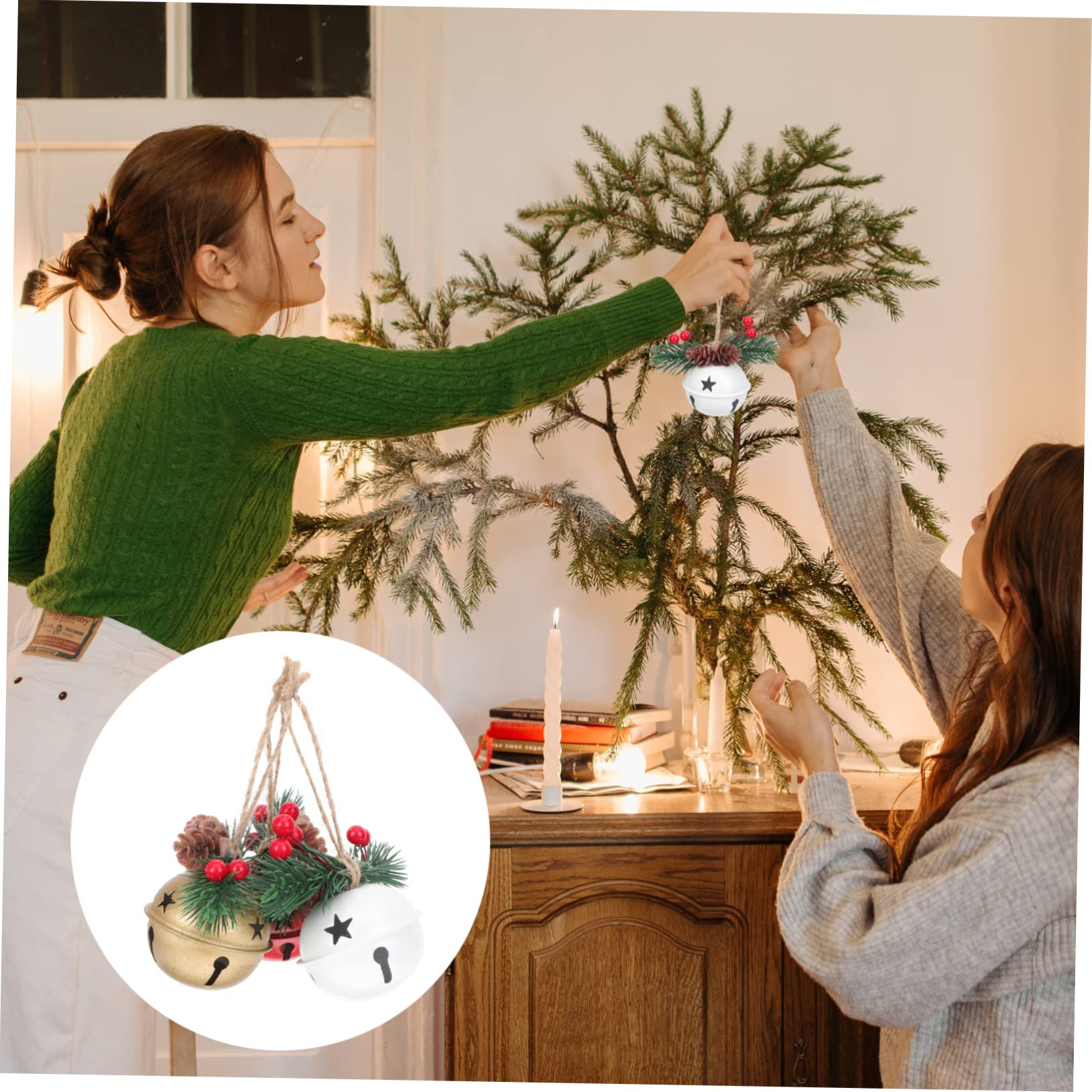 ABOOFAN 15 Piezas Decoración navideña Colgantes navideños Christmas Tree Accesorios de decoración de Navidad Campanas para Manualidades Home Decoracion Colgantes del Festival de Bricolaje
