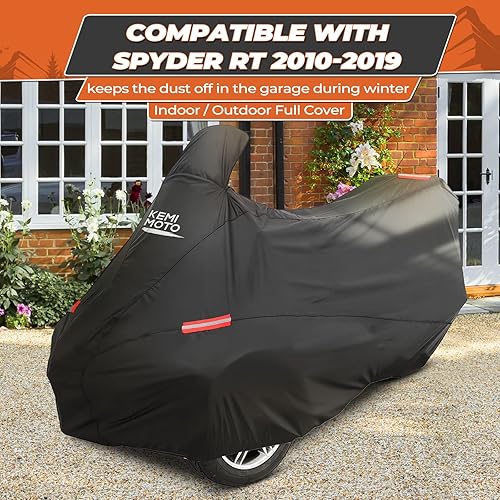 Miniatura 6 de KEMIMOTO Funda completa compatible con Can-Am Spyder RT/RT Limited 2010-2019 con tiras reflectantes a prueba de polvo, resistente al agua,