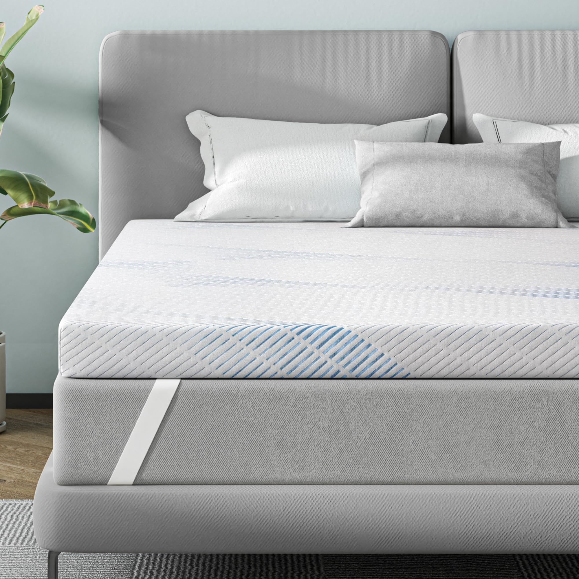 BedStory Surmatelas 90x190 cm | sur-Matelas 1 Personne en Mémoire de Forme Gel | Soutien Optimal | Housse Hypoallergénique Lavable | Épaisseur 7 cm