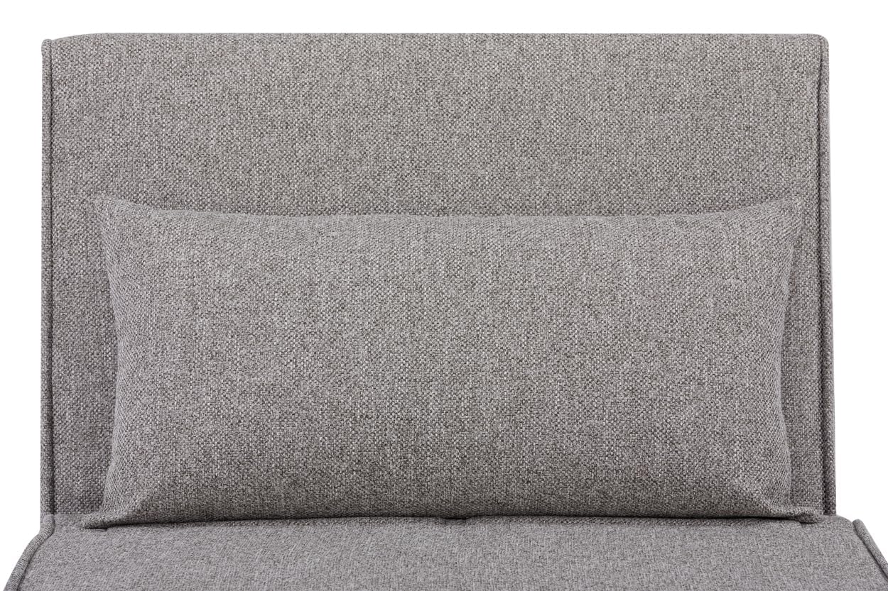 EVERGREENWEB Poltrona Letto Singolo con Cuscino Imbottito INCLUSO, Tessuto Grigio Chiaro, Divano 1 Posto Salvaspazio Pieghevole, Pouf Poggiapiedi, Schienale Regolabile Clic Clac, Gambe in Legno, FOLDY