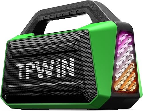 Miniatura 15 de Altavoces Bluetooth portátiles - Altavoz inalámbrico de 80 W de potencia máxima, altavoz potente con luz, graves potentes, BT 5.3, TWS, impermeable