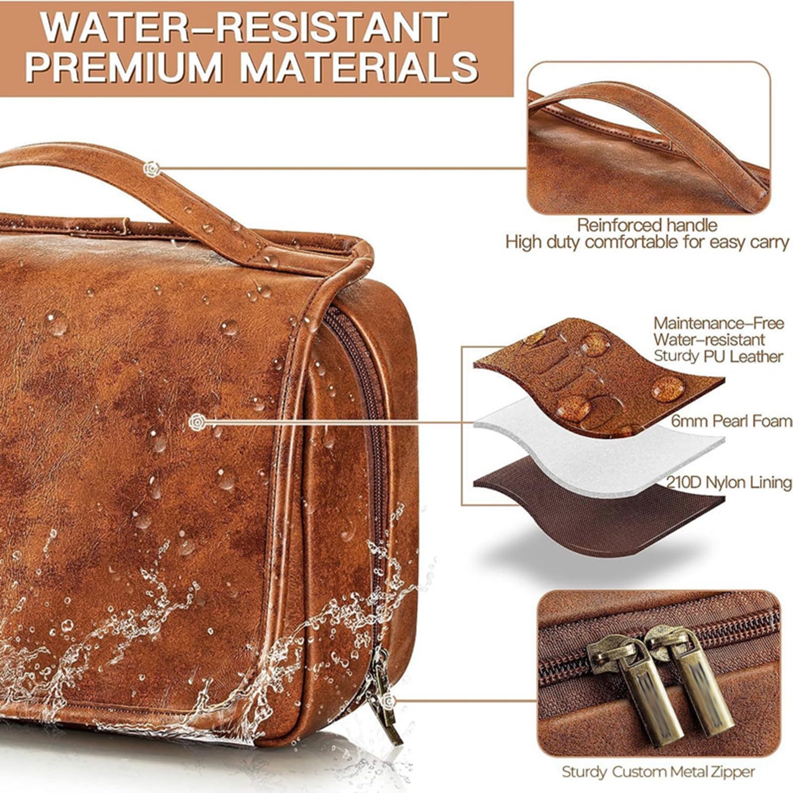 Neceser Colgante Bolsa Organizadora Maquillaje para Viajes Neceser Bolsa Maquillaje Multifuncional Compacta Soporte para Cepillo Dientes Y Gancho Colgar