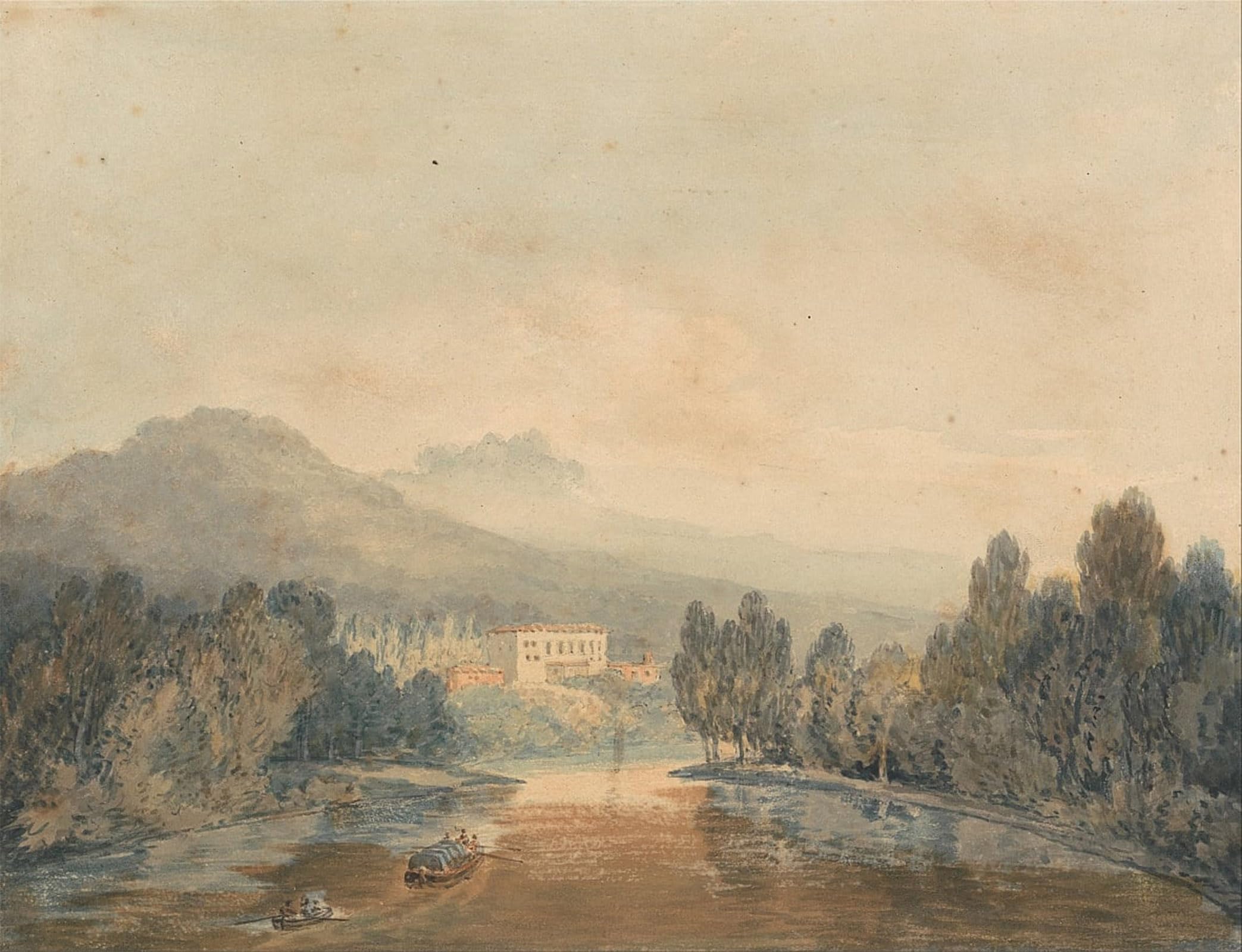 SERENDIPITP Retro Picture Poster Wall Art Pictures Painting Villa Salviati on the Arno by Mallord William Turner Wall Art Canvas Print for Wall Decor 60x90cm