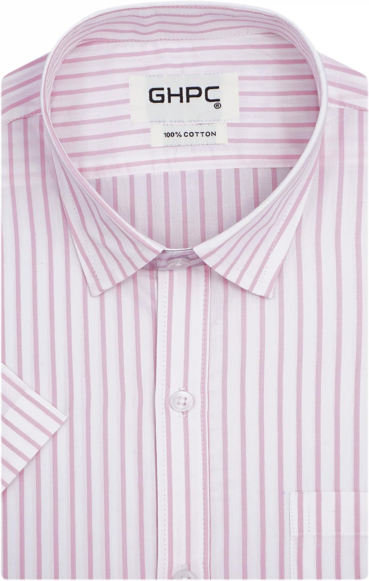 GHPC 100% Cotton Striped Half Sleeves Regular Fit Formal Shirt for Men