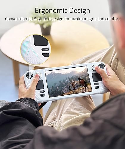 Miniatura 4 de 4 fundas protectoras Syntech compatibles con Steam Deck, funda de silicona con agarres antideslizantes para el pulgar