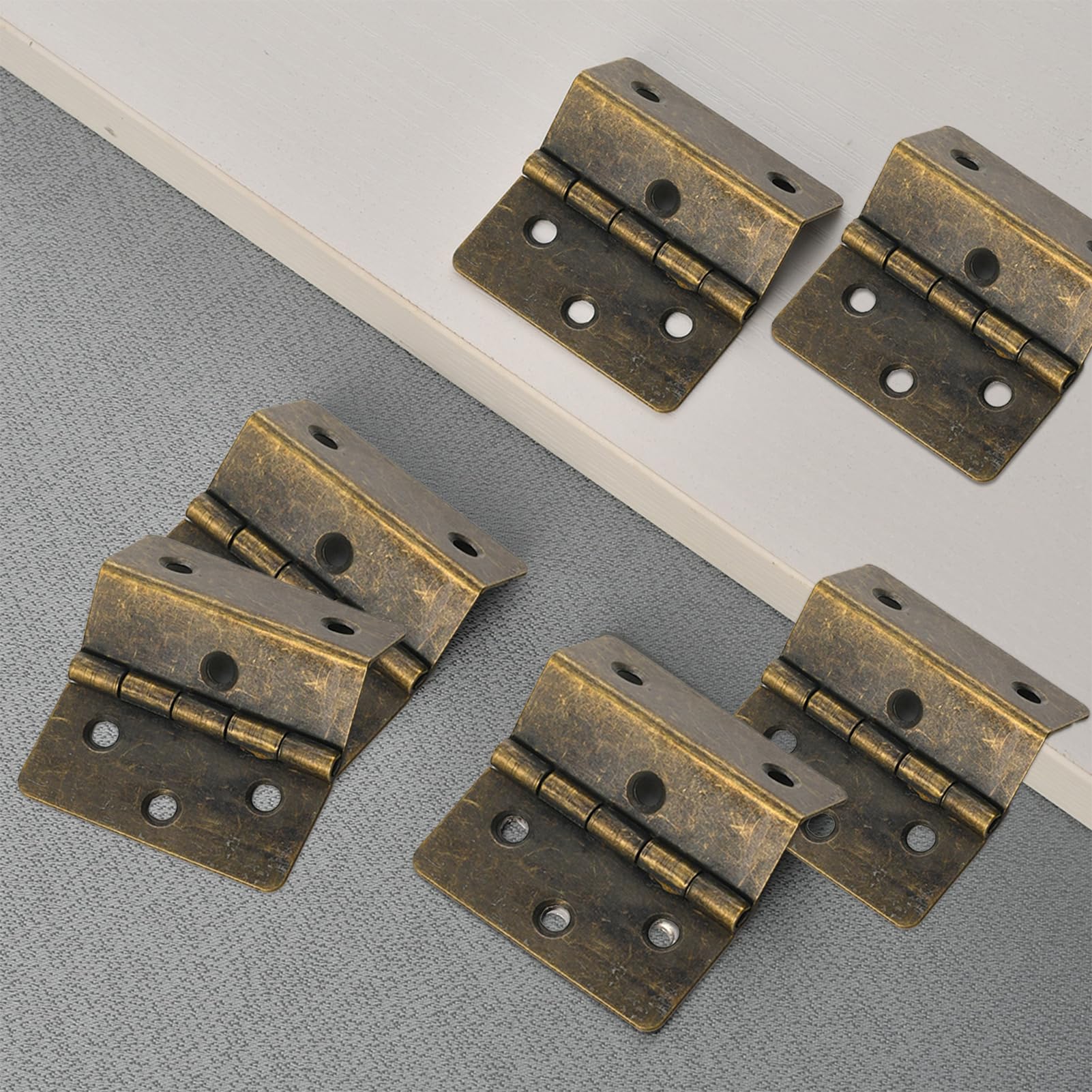 NICENEEDED Three Fold Hinges, 6 Pieces Small Hinges for Wood Metal Chest with 36 Screws for Door Furniture Wooden Jewelry Boxes - Image 3