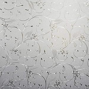Niviy Static Cling Non-Adhesive Window Film Frosted Glass Film Bathroom Door Glass Decoration Window Film Privacy Covering (35.4"x 157")