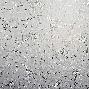 Niviy Static Cling Non-Adhesive Window Film Frosted Glass Film Bathroom Door Glass Decoration Window Film Privacy Covering (23.6"x 157")
