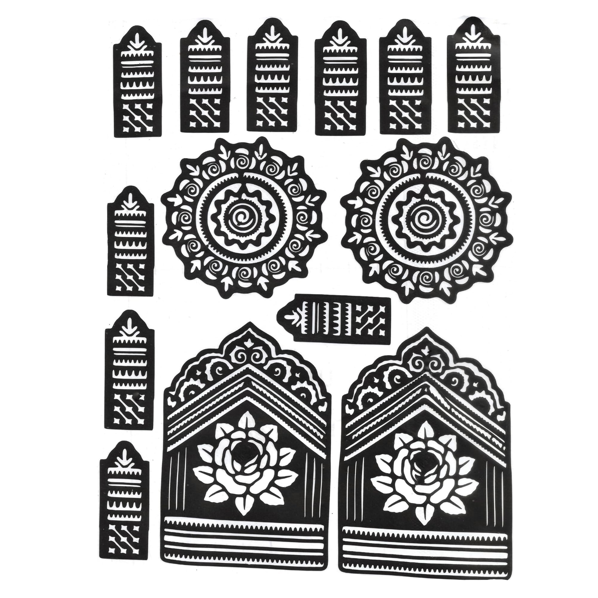 Mehndi Stencil for Hand | Mandala Henna Tattoo Stencil Sticker for Women, Girls & Kids | DIY Full Hand Mehndi Design Template | Easy Apply & Peel for Karwa Chauth, Eid & Bridal-image-26