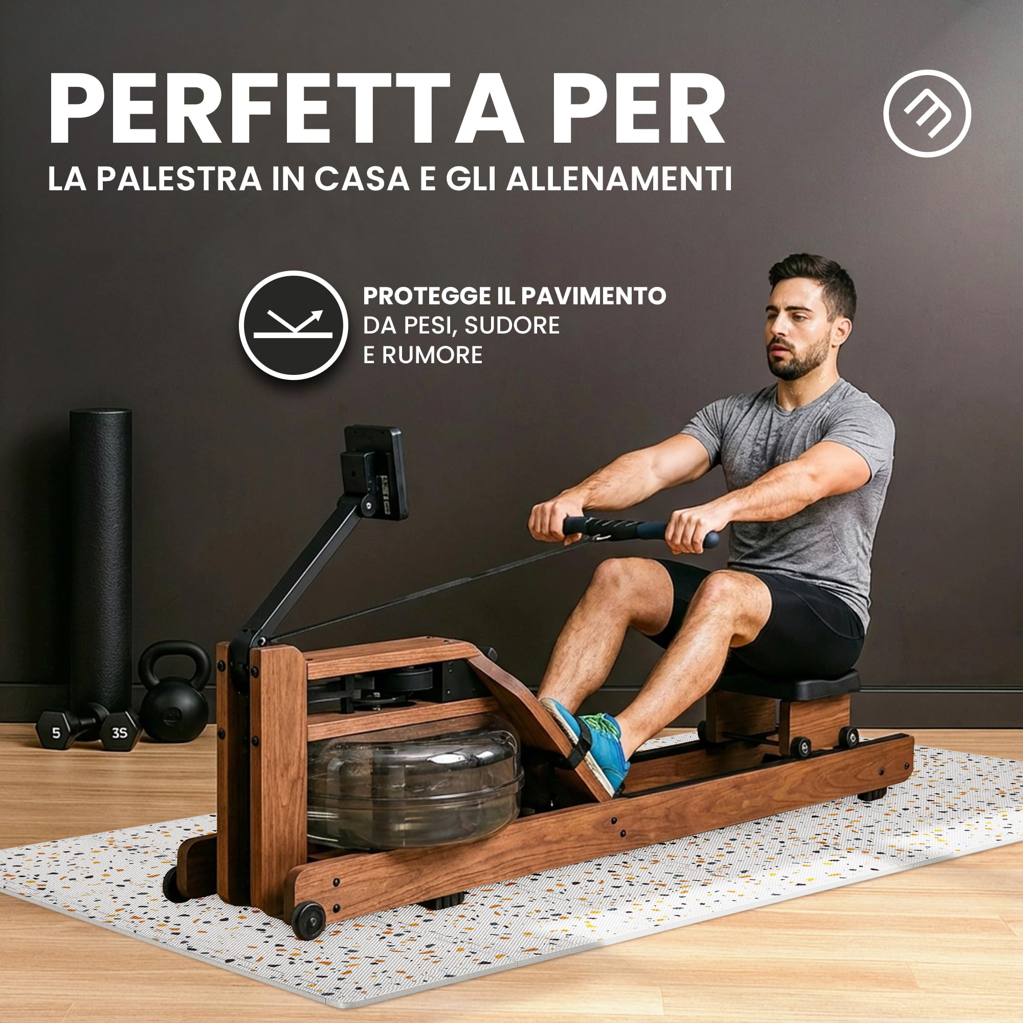 bemaxx Tappeto Palestra Tappetino Fitness da Ginnastica a Puzzle EVA | Pavimento Protettivo Incastro Tatami Allenamento Protezione Sport, Materassino Mattonella Pavimentazione per Home Gym Manubri