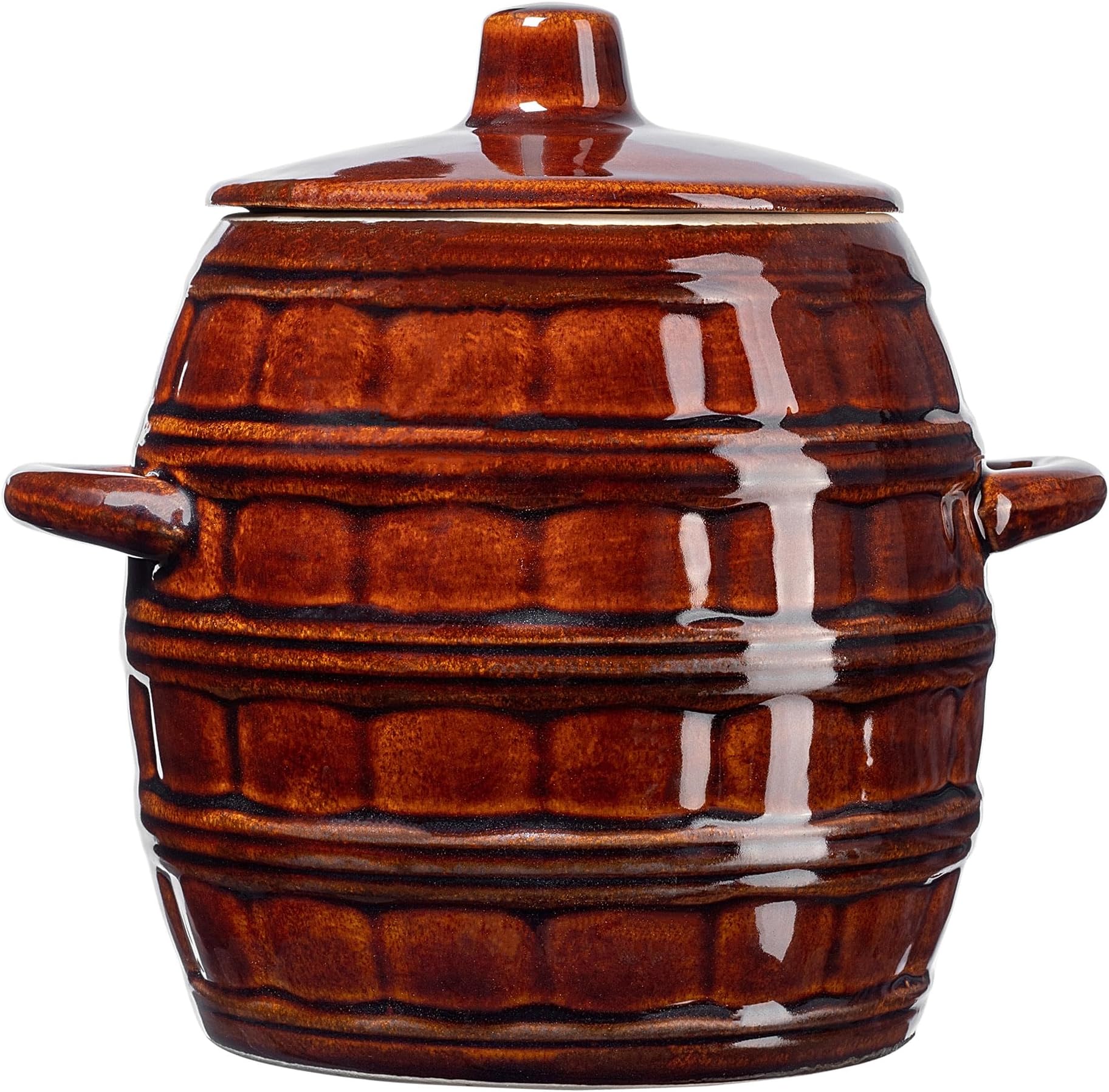 Bunzlauer Keramik Gärtopf 4 Liter Mit Wasserrinne – Sauerkraut, Rumtopf, Kimchi