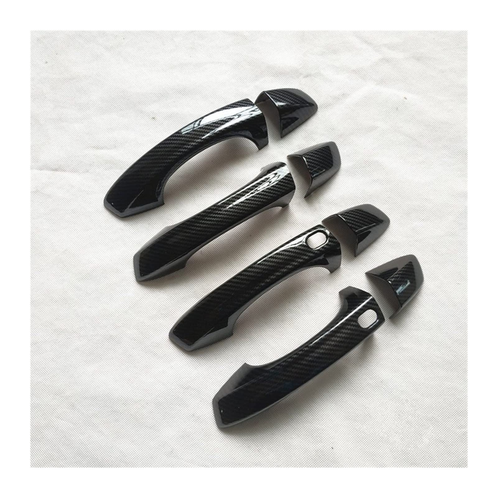 FAHBSTR Exterior Door Handle Cover for Fabia 3 Door Handle Cover Trim Plastic Imitation Carbon Fiber Fit(1)