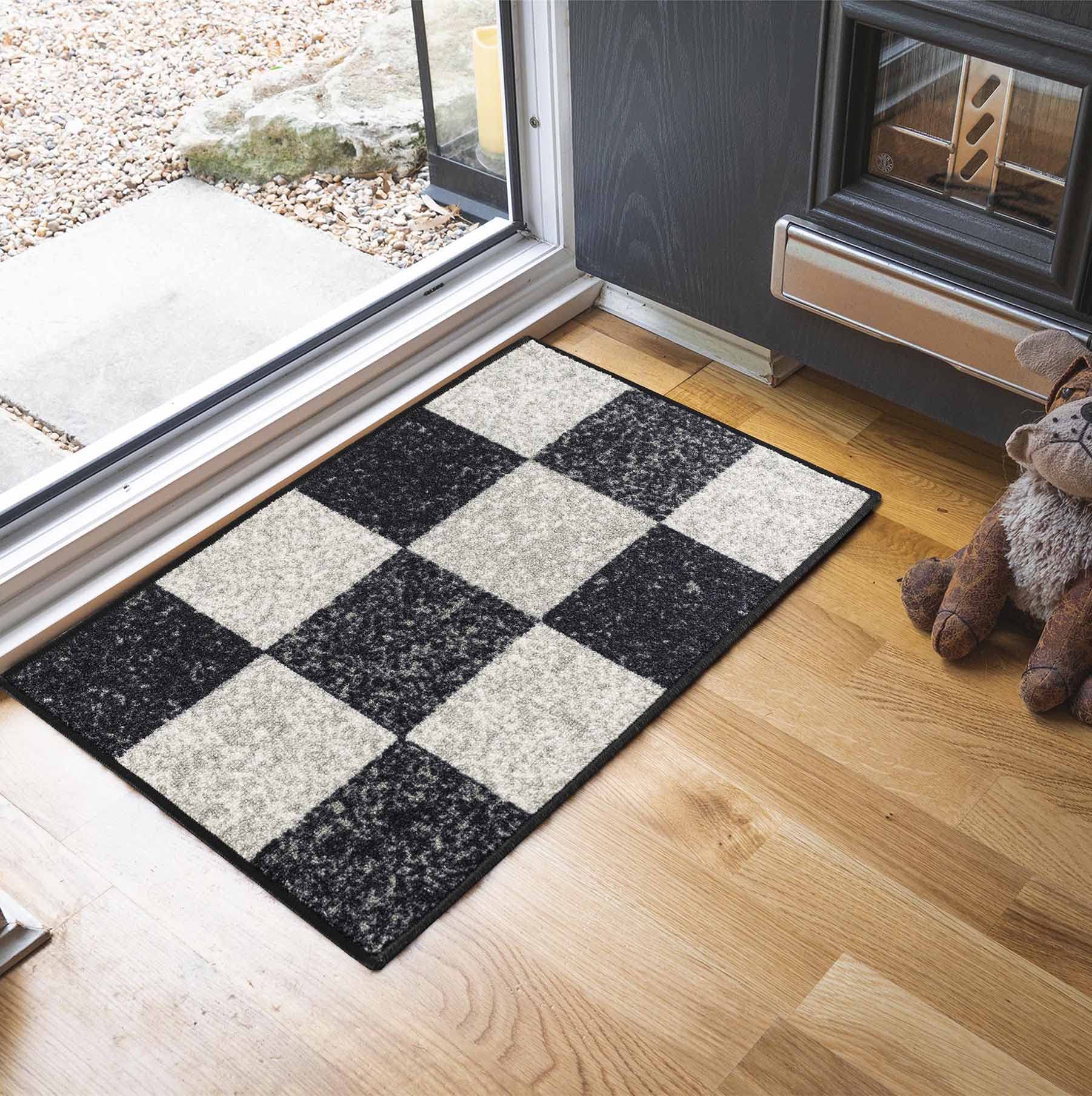 Washable Door Mat Kitchen Mats Non Slip Geometrical Design Hall Runner- Indoor Door Mat - Hallway-Passage Corridor Doormats - Floor Mat