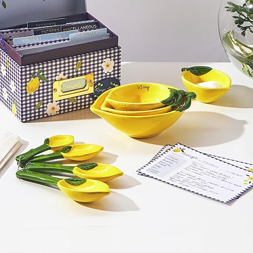 Miniatura 9 de Utensilios de cocina de cerámica blanca con temática de perro tazas y cucharas medidoras, soporte para cucharas para encimera, bonitos accesorios de