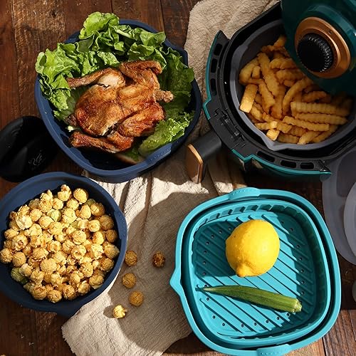 Miniatura 6 de Utensilios de cocina para microondas para cocinar cuencos de mezcla seguros para microondas para verduras de silicona plegable sin BPA 1.2L