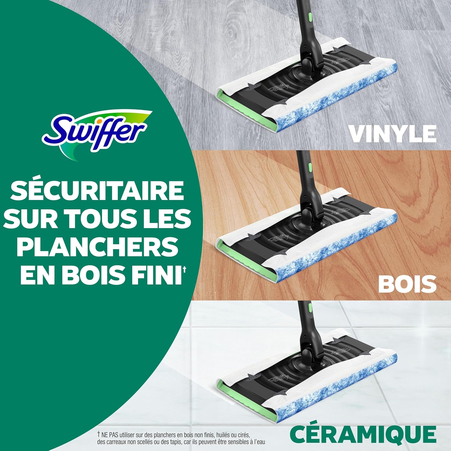 Swiffer Sweep and Mop Deluxe, 2-in-1 Floor Mopping and Sweeping Kit, Kit Includes 1 Sweeper Device, 5 Heavy Duty Dry Sweeping Cloths, 6 Heavy Duty Wet Mopping Cloths - Image 9