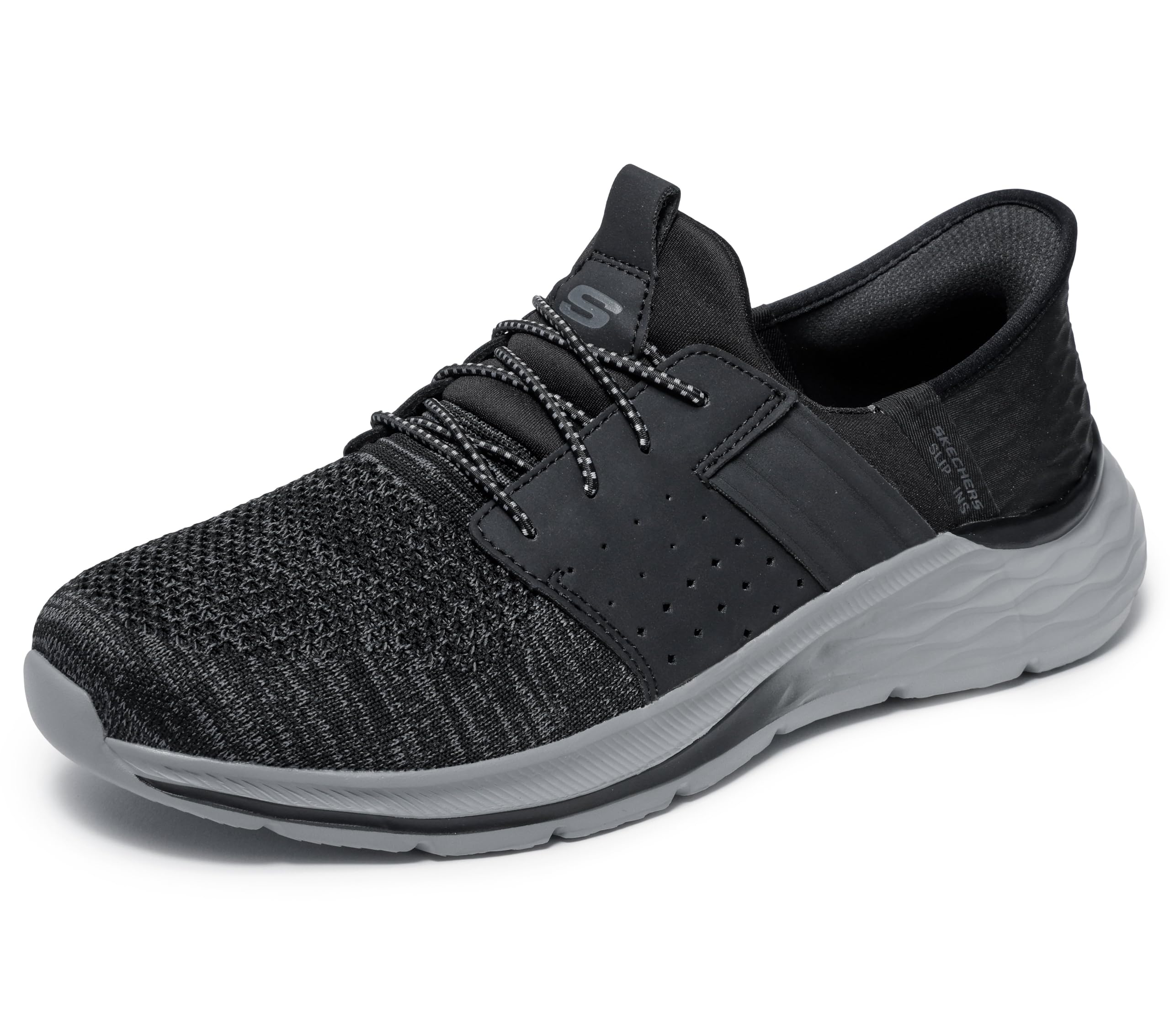 Skechers Garner Newick 210803 Herrenschuhe, Schwarz/Weiß, 42 EU