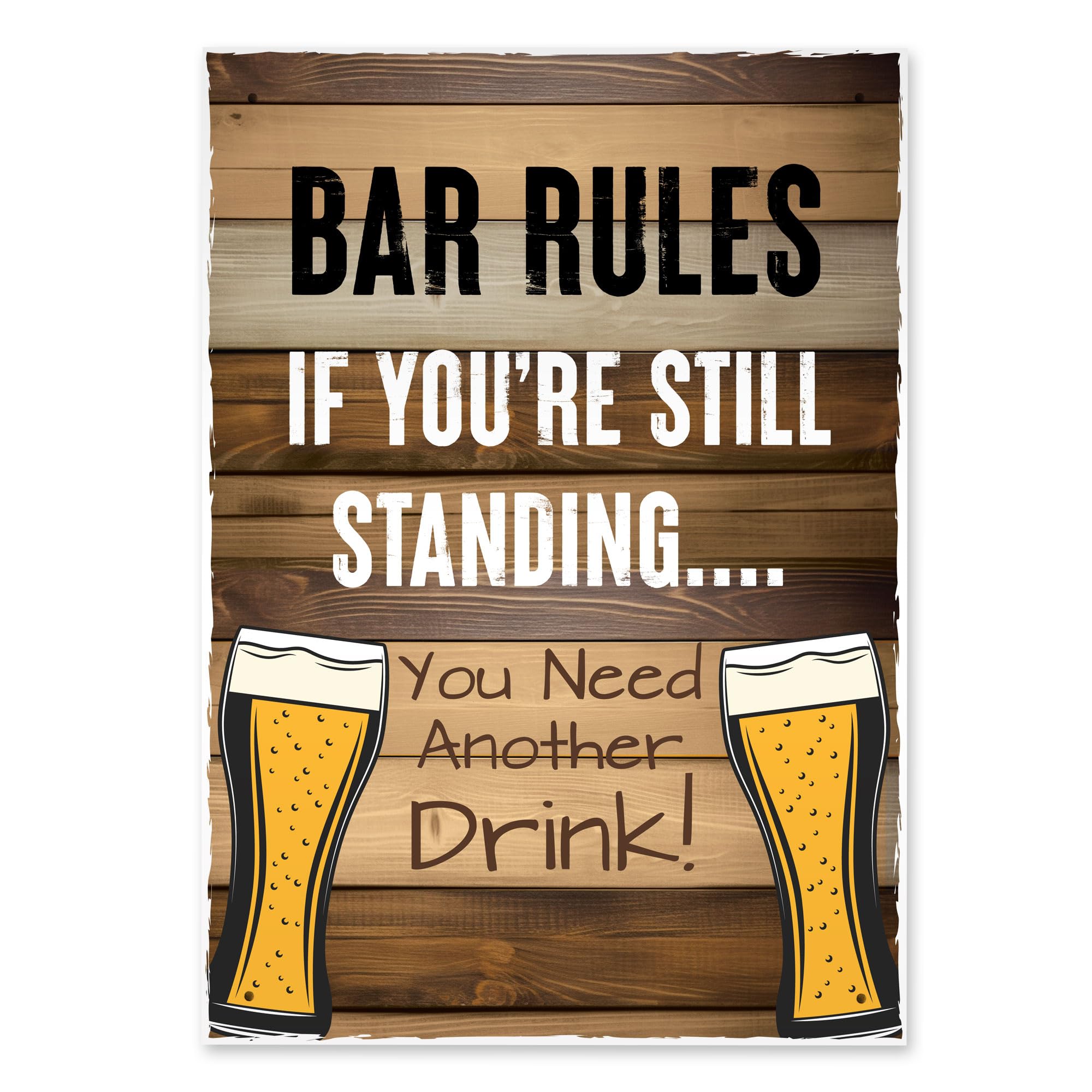 Red Ocean Funny Bar Rules Sign Hanging Sign For Home Bar Shed Man Cave Bar Signs Gift For Men