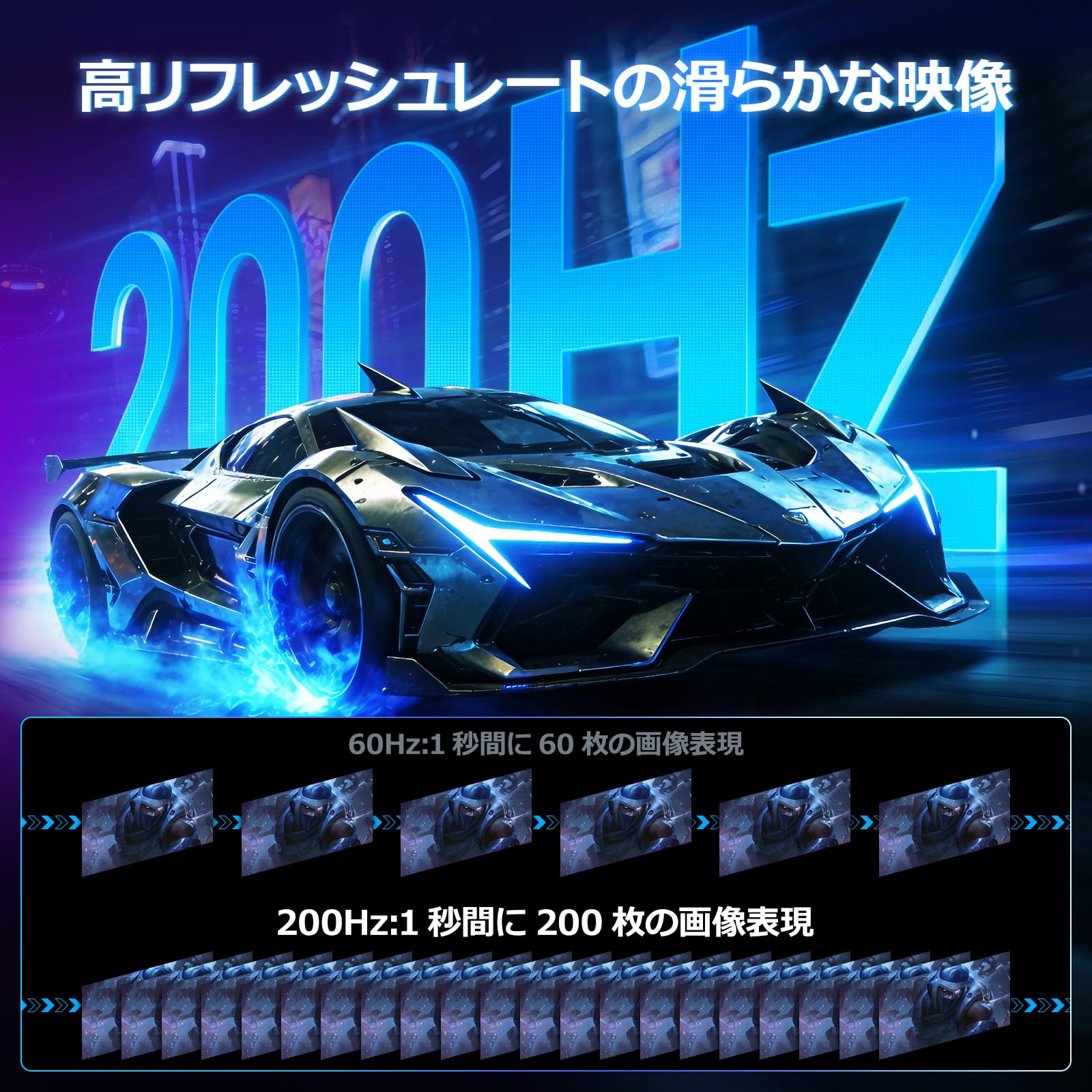 Amazon.co.jp: KOORUI ゲーミングモニター 24.5インチ FHD 200Hz 1ms