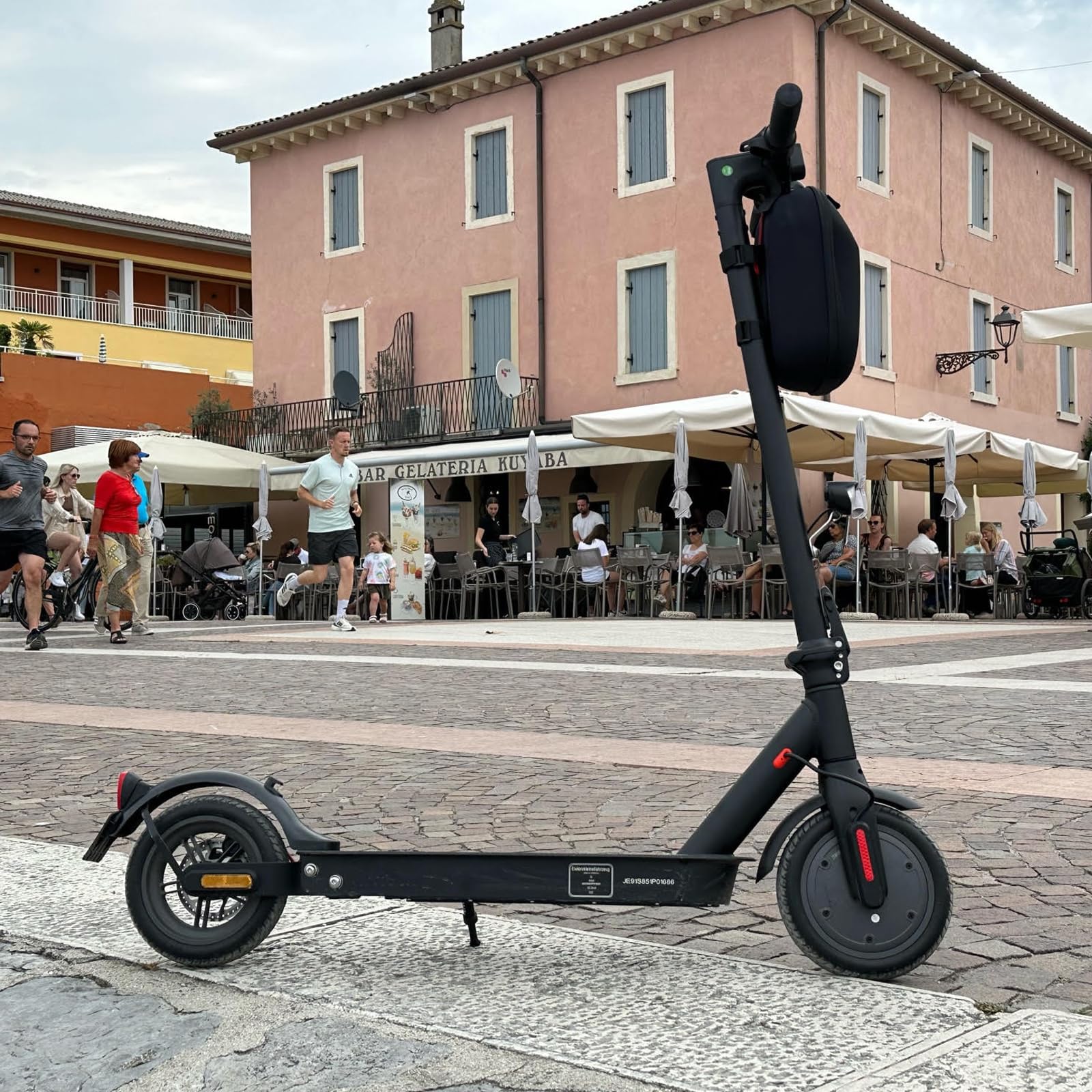 E Scooter mit Straßenzulassung, ABE Elektroroller Belastung bis 120kg, 30 km Reichweite, LED, 20km/h, 350W Motor, 8,5 Zoll Wabenreifen,Duales Bremssystem E Roller für Erwachsene