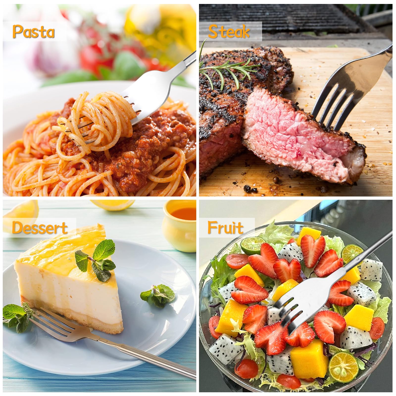 Forchetta Telescopica, 2 pz 64,6 CM in acciaio inox lunga telescopio forcella allungabile forchetta da barbecue manico lungo forchetta per Tostatura Barbecue Cena Frutta Dessert