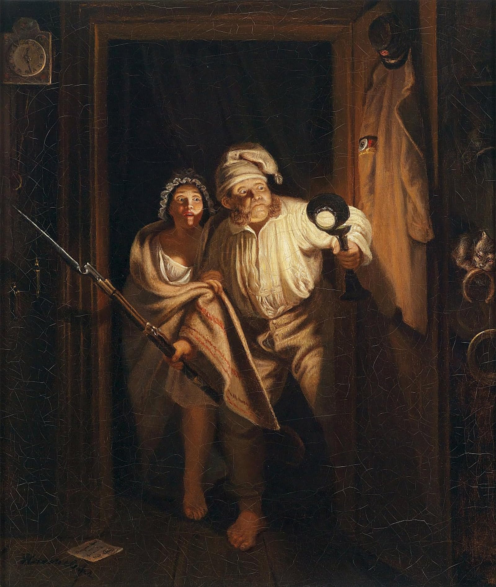 ARTXLXXBN Famous Art Print Poster Vintage Wall Art the Disturbed Sleep by Johann Peter Hasenclever Canvas Art Poster for Home Decor 60x90cm